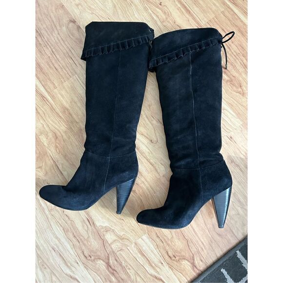 Bcbg generation suede black boots knee-high size 10 - Picture 1 of 10